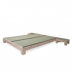 Lit tatami japonais NAÏTO en hêtre sans métal, brut, huilé ou teinté.
