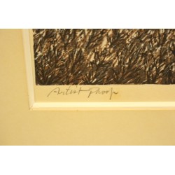 Estampe japonaise Montagne enneigée Kitaoka | Gravure sur bois 1975