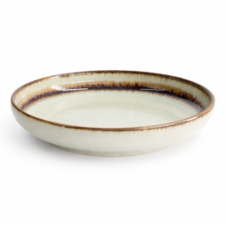 assiette japonaise wasabi beige 22 cm pasta plate