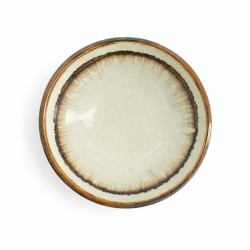 Saladier japonais avec cerisier en motif sur fond bleu foncé.