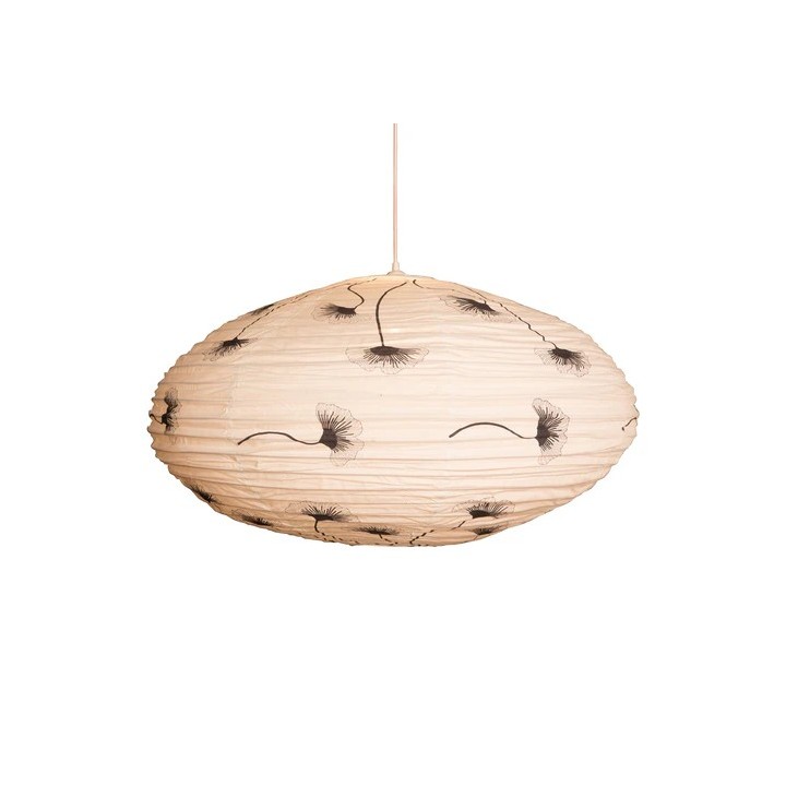 Suspension en tissu naturel TESUU Gingko motif végétal ovale