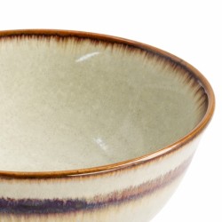 Saladier japonais avec cerisier en motif sur fond bleu foncé.