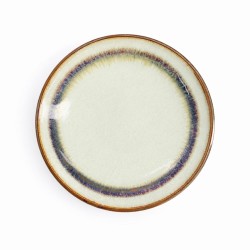 Saladier japonais avec cerisier en motif sur fond bleu foncé.