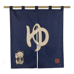 Noren japonais en coton avec caractère yu, symbole des bains japonais et ambiance zen