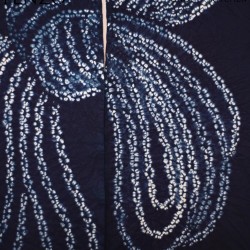 Noren japonais indigo motif nœud musubi en coton