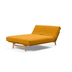 Canapé convertible Aslak Wood Nordic jaune curry position relax