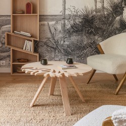 Table basse ronde en bois massif CANOPÉE