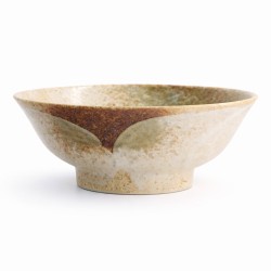 Bol ramen japonais Yuko Ø21,5cm 1,3L beige brun vue de profil