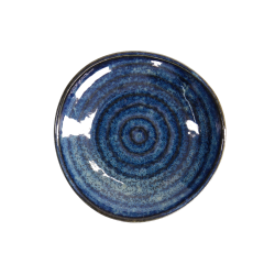 coupelle japonaise bleue cobalt triangulaire 9,7x2cm vue dessus