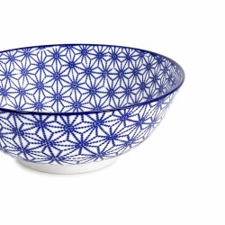Détail motif étoile bol ramen japonais bleu