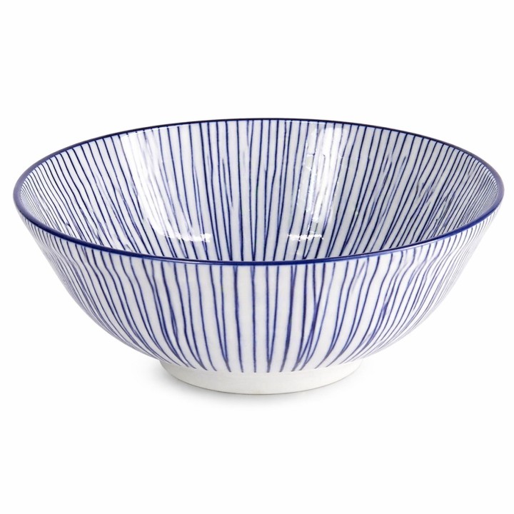 Bol ramen japonais bleu motif lignes 21cm 1000ml