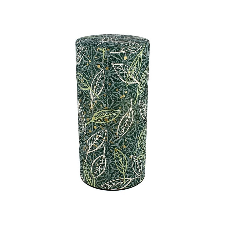 boite a the japonaise verte motif feuillage 200g