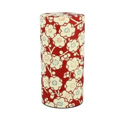 boite a the japonaise rouge fleurs blanches 200g