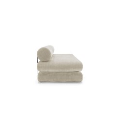 Canapé convertible Circlus coussins ronds beige amande – design modulable