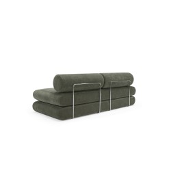 Canapé convertible Circlus coussins ronds vert olive – design modulable