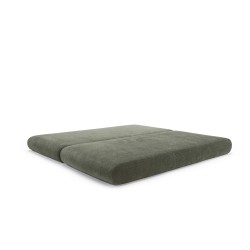 Canapé convertible Circlus vert olive en position lit