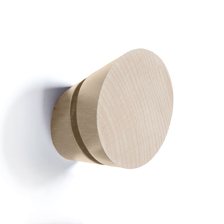 Patère ronde murale design en bois TRONQUÉE - Drugeot