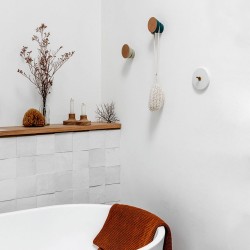 Patère ronde murale design en bois TRONQUÉE - Drugeot