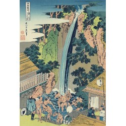 Estampe japonaise Hokusai Chute de Roben au mont Oyama