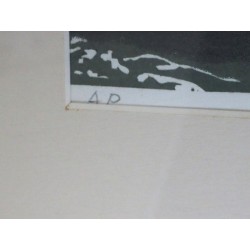 Mention A.P. indiquant une épreuve d'artiste sur une estampe de Kiyoshi Otani