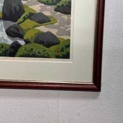 Jardin du temple Shinkōin | Estampe originale de Masao Ido