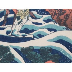 Yoshitsune Umaarai no Taki – Cascade où Yoshitsune lava son cheval | Hokusai