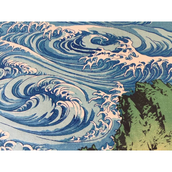 Estampe japonaise Hokusai – Les tourbillons de Naruto | Chie no Umi