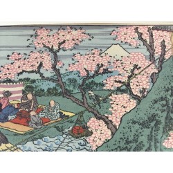 Kakan no Fuji – Le mont Fuji parmi les fleurs | Estampe Hokusai
