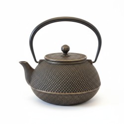 Théière en fonte japonaise Arare brun antique et or, 1,2 litre