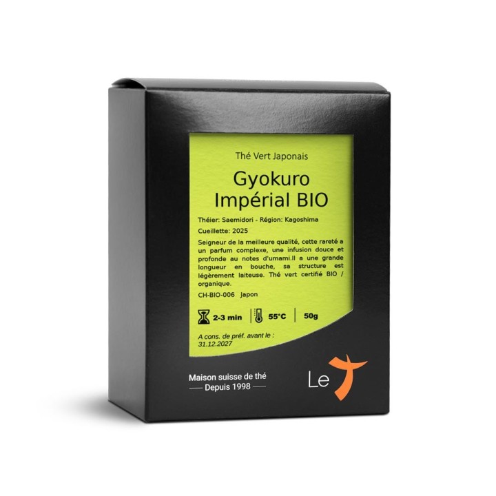 Boîte de Gyokuro Impérial BIO Le T, thé vert japonais de Kagoshima, 50 g