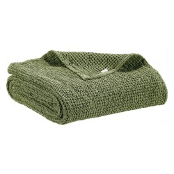 MAÏA plaid en coton recyclé nid d'abeille EUCALYPTUS