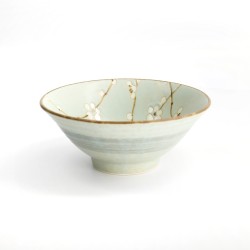 Bol japonais SAKURA vert d'eau 17,8 cm, décor fleurs de cerisier