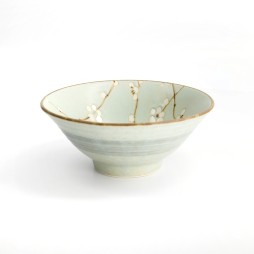Bol japonais SAKURA vert d'eau 17,8 cm, décor fleurs de cerisier