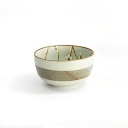 Bol tayo japonais SAKURA vert d'eau 13 cm, décor fleurs de cerisier