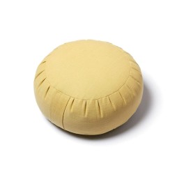 Zafu coussin de méditation acacia en coton, garni de balle de millet