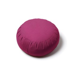 Zafu coussin de méditation fuchsia en coton, garni de balle de millet