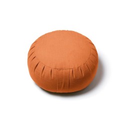 Zafu coussin de méditation orange Séville en coton, garni de balle de millet