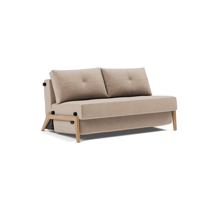 Canapé convertible CUBED 140 pieds chêne, tissu Esina Mocha