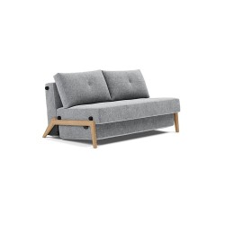 Canapé convertible CUBED 140 pieds chêne, tissu Twist Granite