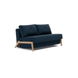 Canapé convertible CUBED 140 pieds chêne, tissu Mixed Dance Blue