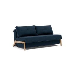 Canapé convertible CUBED 160 pieds chêne, tissu Mixed Dance Blue