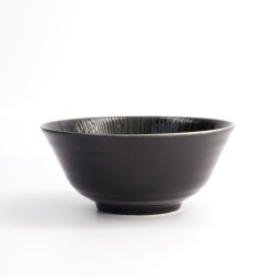 Profil du bol japonais COSMOS, extérieur noir mat, hauteur 6,7 cm