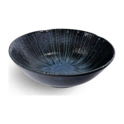 Bol japonais COSMOS bleu nuit ∅13,5cm en porcelaine, vue de trois quarts