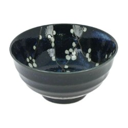 Bol tayo japonais cerisier bleu nuit ∅17cm, vue de profil
