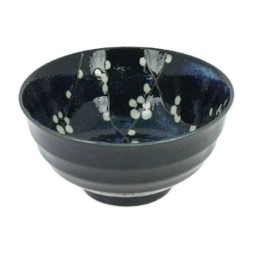 Bol tayo japonais cerisier bleu nuit ∅17cm, vue de profil