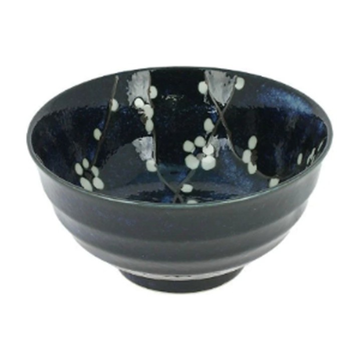 Bol tayo japonais cerisier bleu nuit ∅17cm, vue de profil