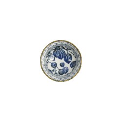 Intérieur du bol à riz FLORIKA LIERRE, feuilles de lierre bleues