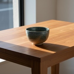 Bol japonais HINOKO posé sur une table en bois dans la lumière du matin