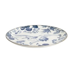 Assiette japonaise FLORIKA décor GRUE, vue de trois quarts
