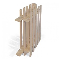 Structure de canapé-lit ASICA pliée et posée sur la tranche, avant montage